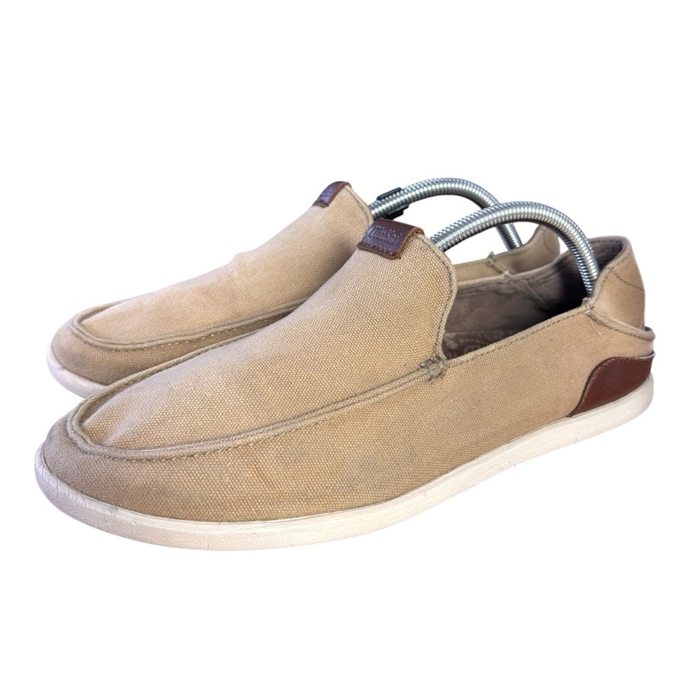 OluKai Manoa Canvas Slip-On Drop-Heel Shoes in Tan – Men’s Sz 10
